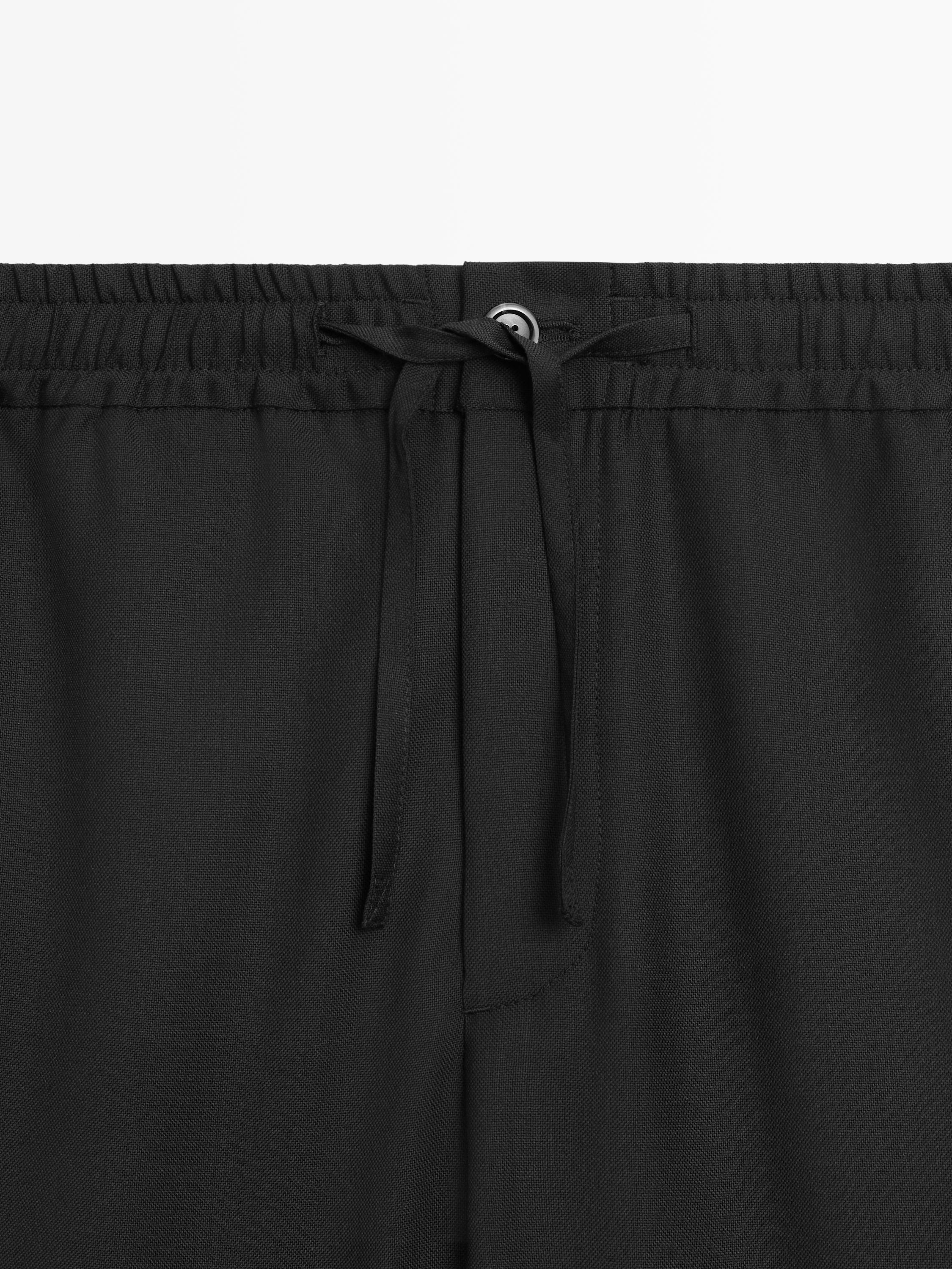 Pantalon relaxed fit laine